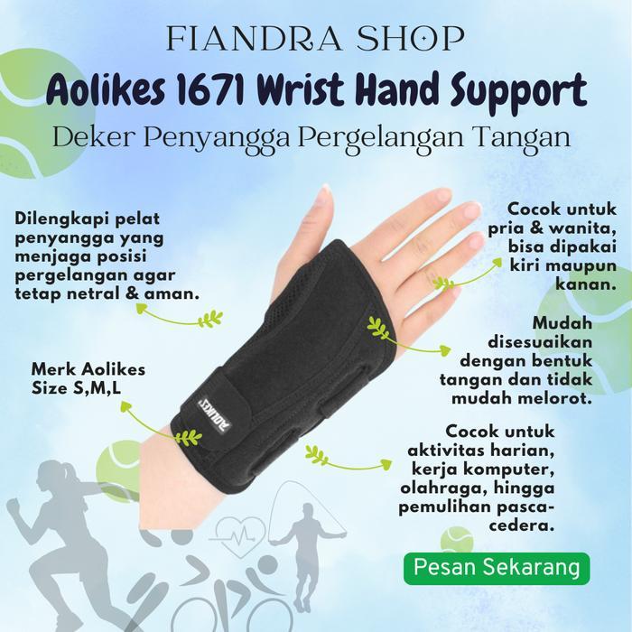 New Series Aolikes 1671 Wrist Hand Support Carpal Tunnel Terapi Cidera Tangan Ori