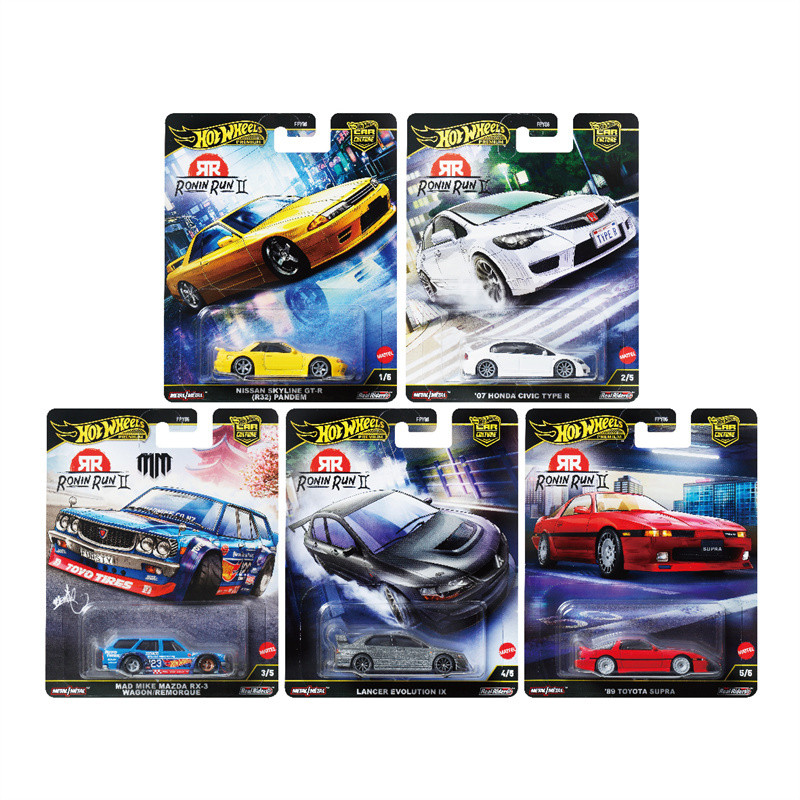 Original Hot Wheels Premium Car Culture Ronin Run Lancer Evolution IX Skyline Gtr Vehicle Model Toys