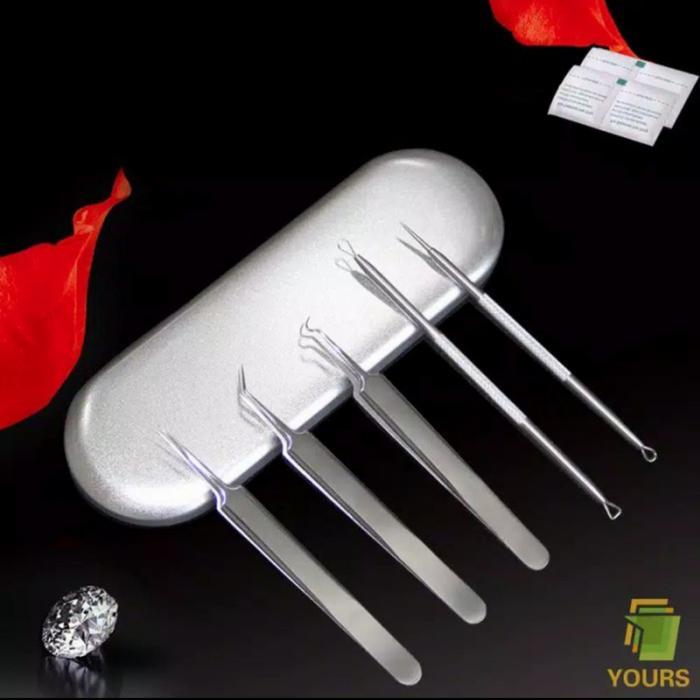 5 pcs pimple ekstraktor komedo pencetan jerawat