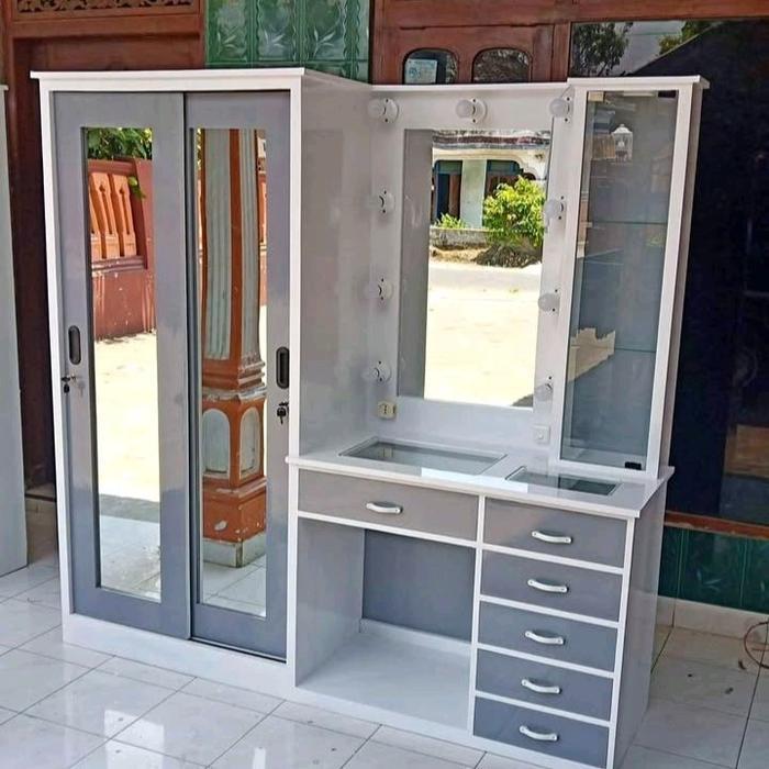 Meja rias + lemari  bahan kayu jati(bisa request) - Meja rias+ lemari 2 pintu