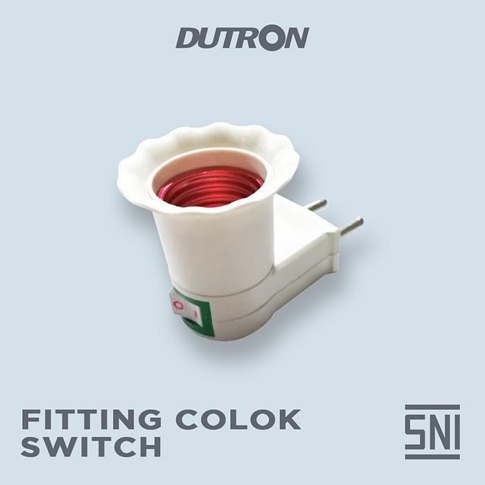 "New" DUTRON Fitting Kombinasi Switch On Off Fiting Colok Lampu Stop Kontak HITAM PUTIH SNI
