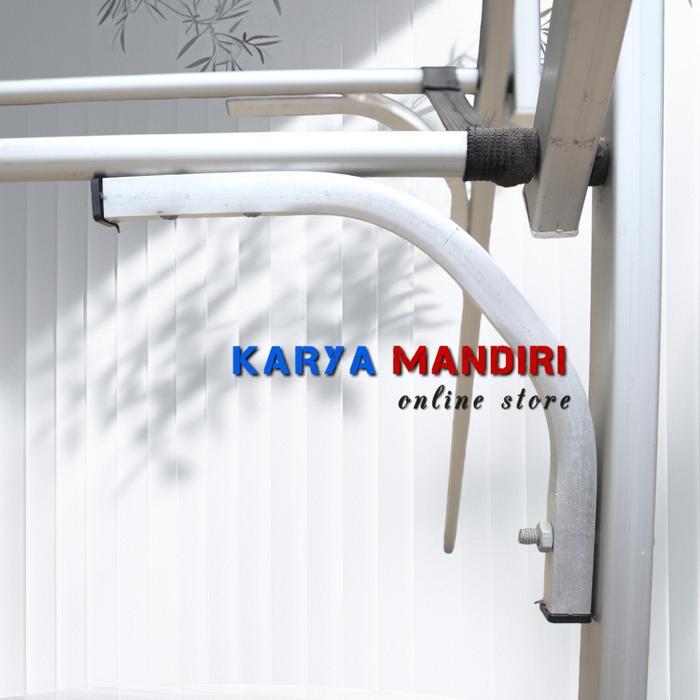 BISA COD Jemuran Baju Lipat Aluminium 180 Cm Karimun Silver