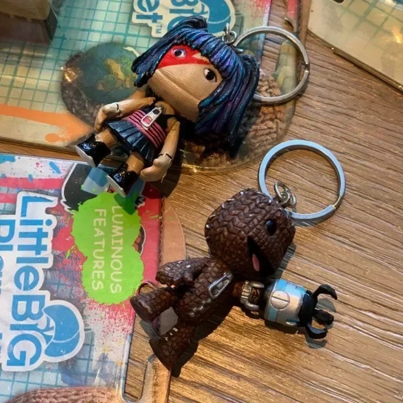 LittleBigPlanet Sackboy Anime Game Figurine Little Big Planet Robot Keychain Kawaii Cute Action