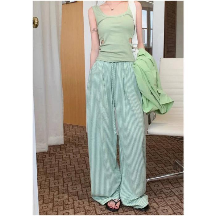 Groovy - Kulot stripe Celana Panjang Salur Celana Wanita Kanto
