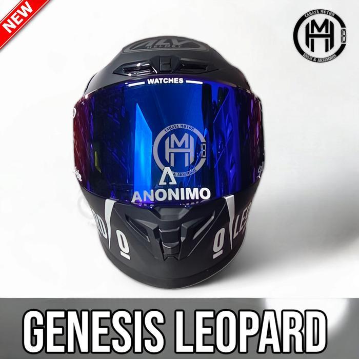 HELM ALV GENESIS SOLID BLACK DOF LEOPARD FULL FACE
