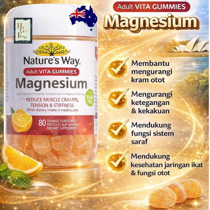 nature's way vita gummies adult magnesium 80 gummies