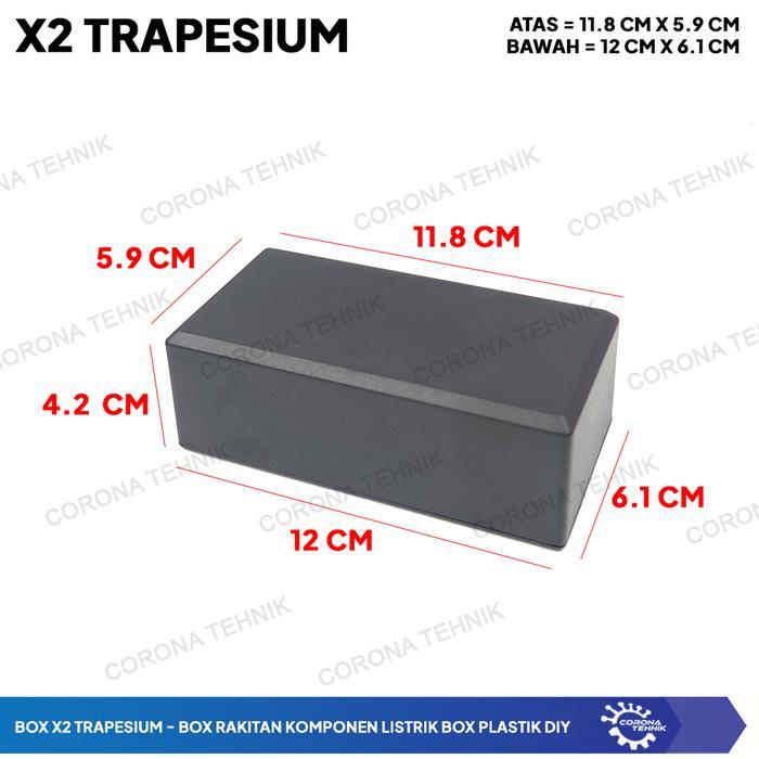 Box X2 Trapesium - Box Rakitan Komponen Elektronik Box Plastik Diy