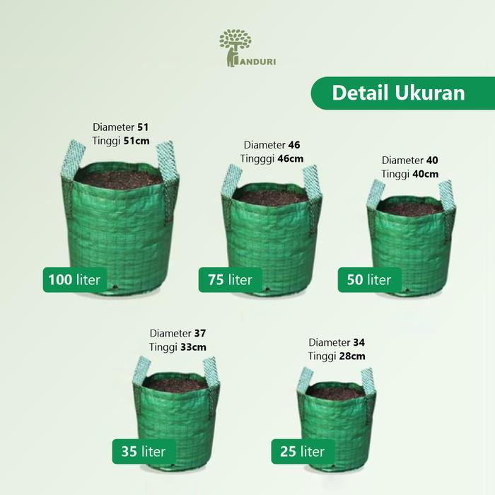 Bersama_Kitaa Tanduri - Planter Bag S M L Xl Xxl Polibag Tanaman Polybag Planter Polybag Kain Tebal