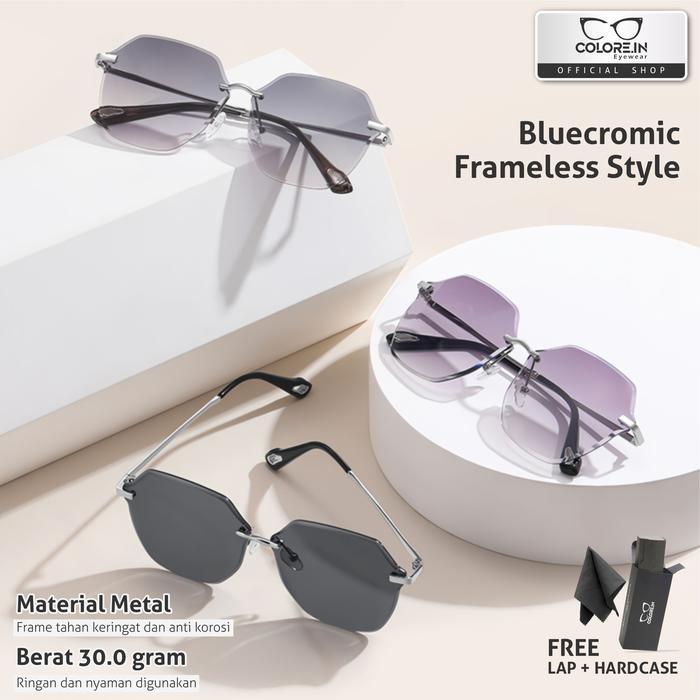 Colore.in Kacamata Bluecromic Geometric Bahan PC+Metal Modern Beauty Mirror 8195