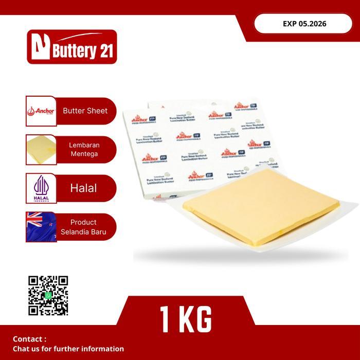 ANCHOR UNSALTED BUTTER SHEET 1 KG/ANCHOR UNSALTED LEPES 1 KG/BUTTER SHEET