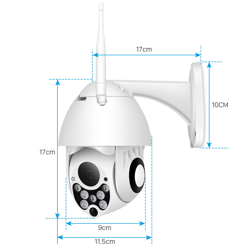 Ycc365plus Outdoor Wifi Camera PTZ 4X Zoom Street Video Surveillance Auto Tracking Motion Detection