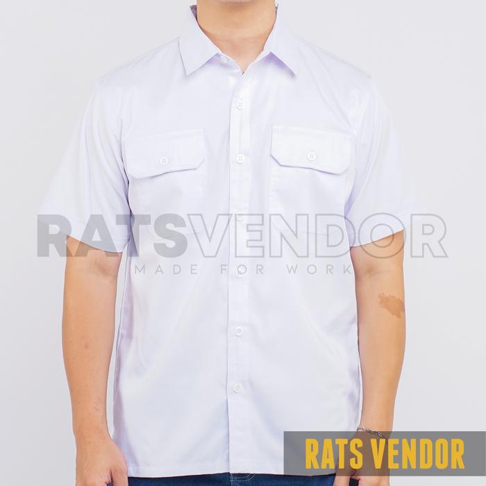 RATSVENDOR KEMEJA DINAS / HARIAN / KERJA / PDH LAPANGAN LENGAN PENDEK WARNA PUTIH