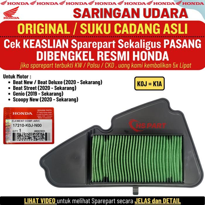 Alpha Sparepart - Saringan Udara Filter Udara Beat Deluxe Ori Genio Beat New Beat Street Scoopy K0J