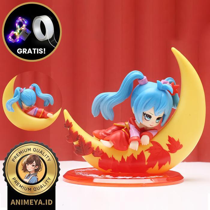 Ready Action Figure Statue Hatsune Miku Chibi Bulan Studio Recast Koleksi Patung Anime Manga Game