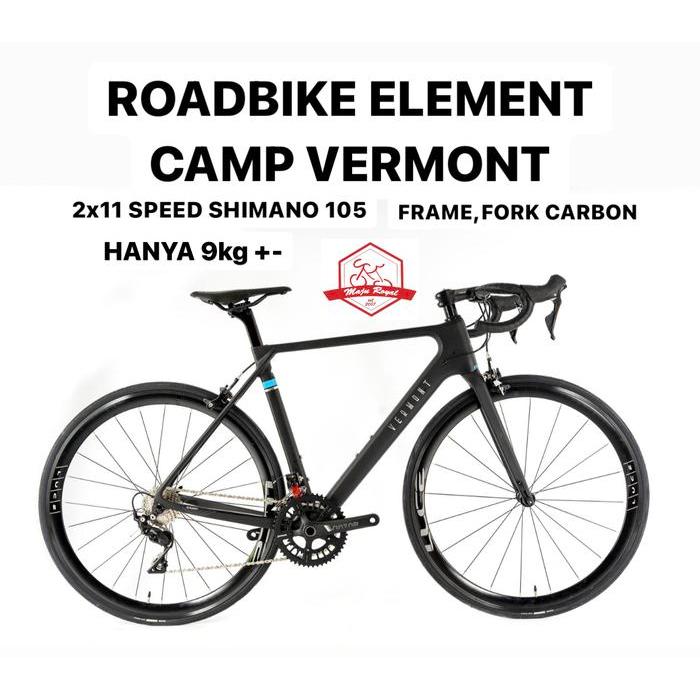 DISKON SEPEDA BALAP ROADBIKE ELEMENT CAMP VERMONT CARBON 22 SPEED SHIMANO 105 READY STOCK