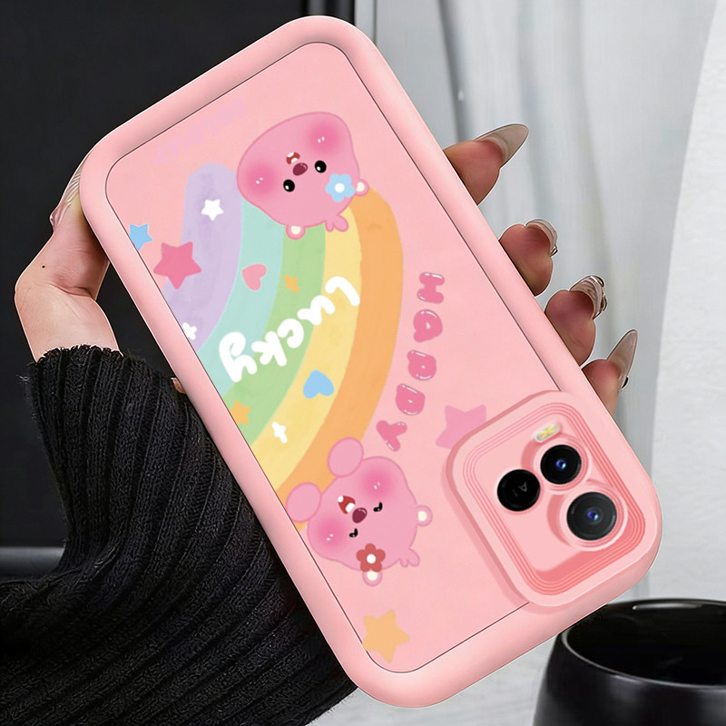 Casing Hp untuk VIVO Y21 Y21s Y21t Y21e Y21a Y21G Y33s Y33t Case Bebek Laut Pelangi Kasing  silikon 