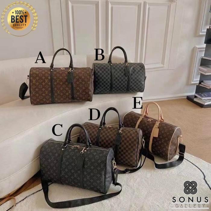TAS DUFFEL TRAVEL BAG FASHION IMPORT HIGH QUALITY LEATHER LV1