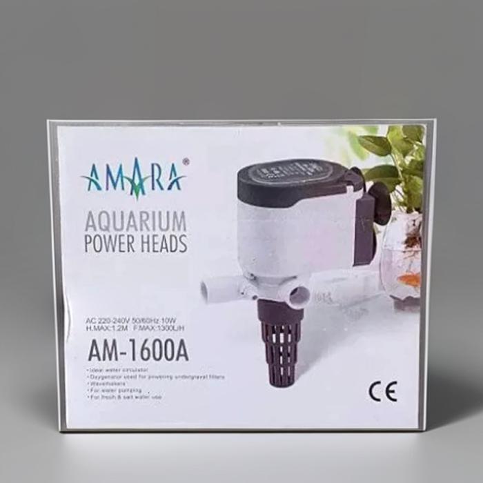 Pompa Sirkulasi Aquarium Celup 10 Watt 1300 L/H AMARA AM-1600A