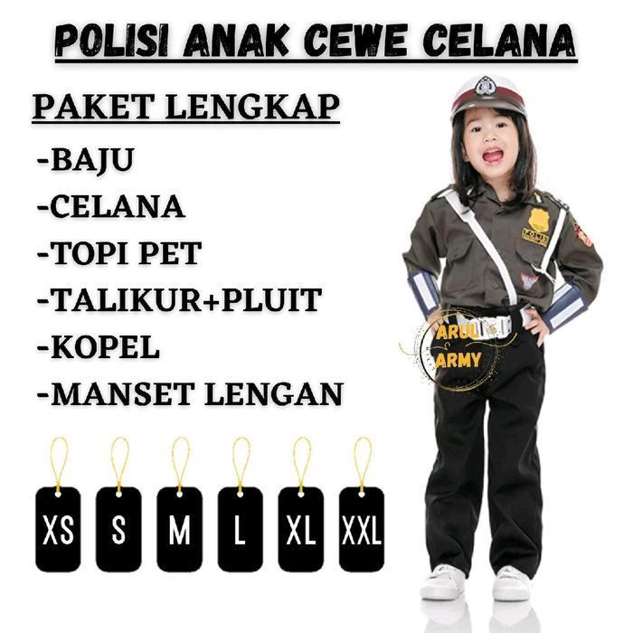 TERMURAH COD BAJU SERAGAM POLISI ANAK SETELAN ANAK POLISI SERAGAM TK PAUD POCIL POLISI LANTAS ANAK