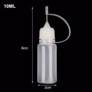 BERKUALITAS Botol JARUM MINI Tetes 10ml + Tutup Needle Dropper Bottle 10ml Liquid / Botol Jarum