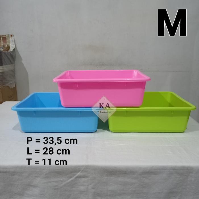 NEWSS BAK SEGI KOREA BESAR UKURAN M / BASKOM PLASTIK KOTAK SEGI / BAK KUCING