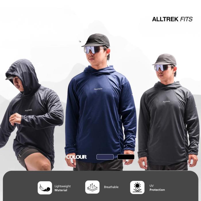 Berkualitas ALLTREK Baselayer Hoodie DORRE Quick Dry Atasan Olahraga Outdoor Trail Run Hiking