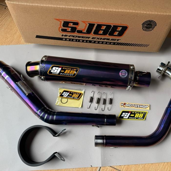[LIVE] SJ88 KNALPOT PIPA CANISTER ORIGINAL SJ88 BLUE PURPLE TIPE ABADI NEW J3 FOR RAIDER FI 150