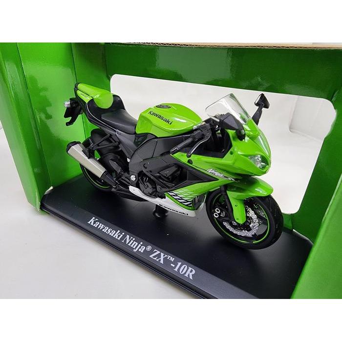 (PROMO) DIECAST MOTOR KAWASAKI NINJA ZX-10R MAISTO 1:12 W/ STAND