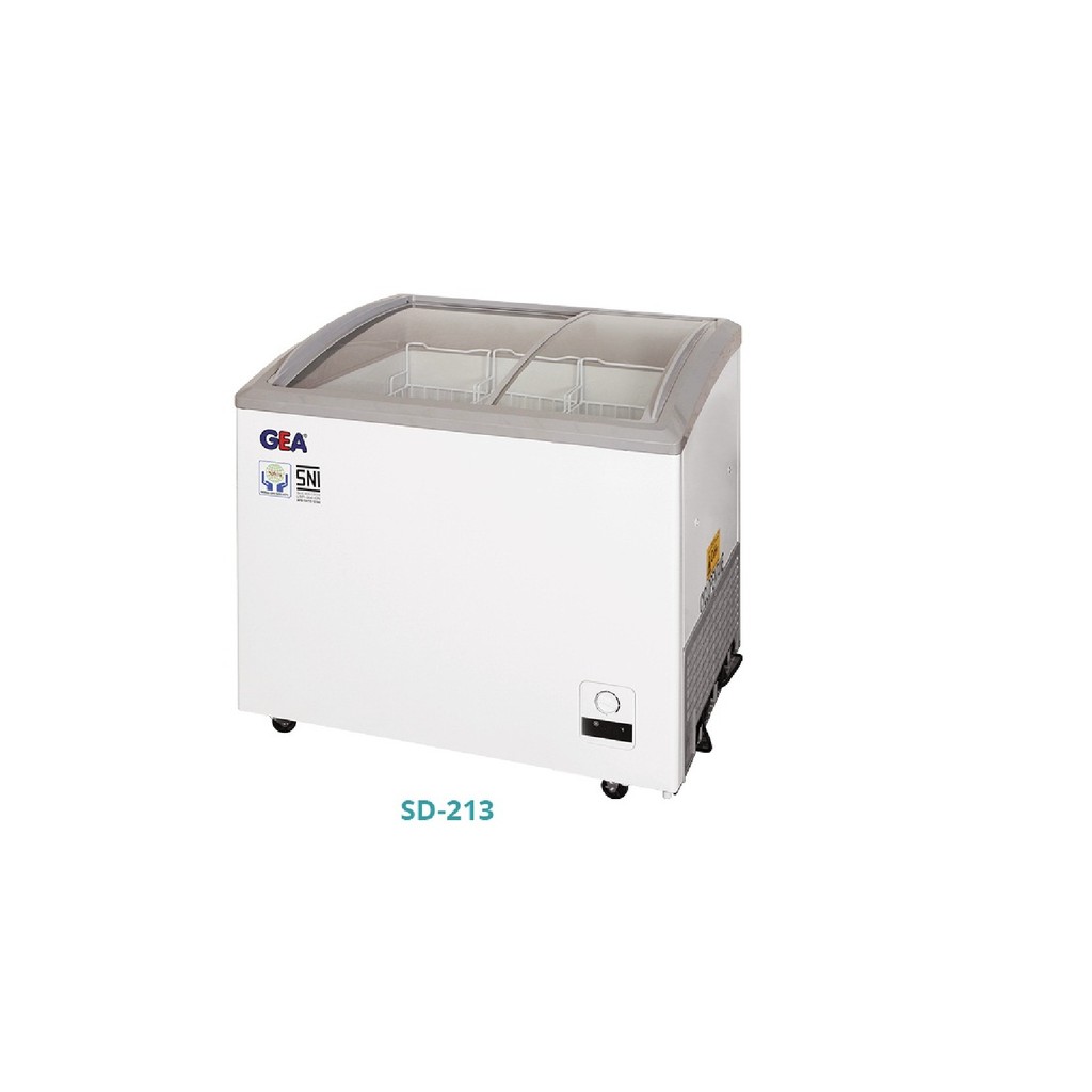 Sliding Curve Glass Freezer 213Liter GEA SD-213