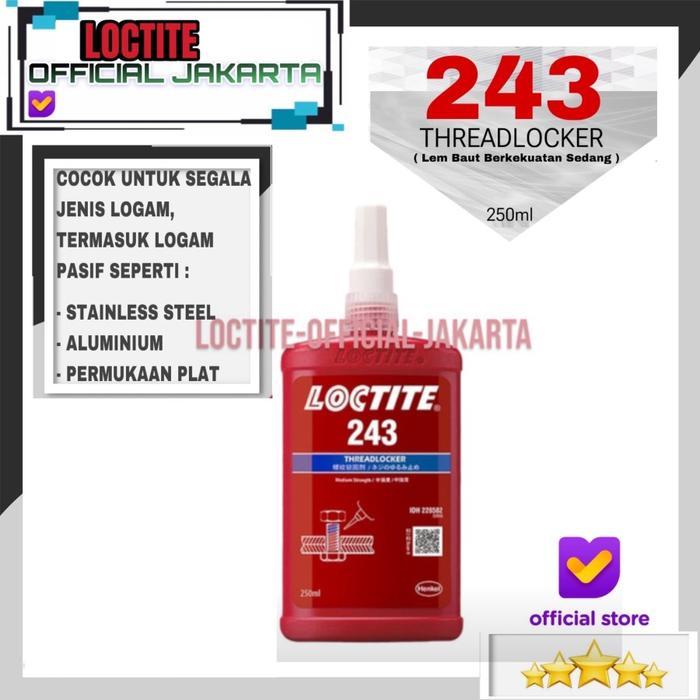 Loctite 272/271/262/263/243 250Ml Lem Threadlocker Lem Baut Lem Bearing 250Ml Gratis Ongkir