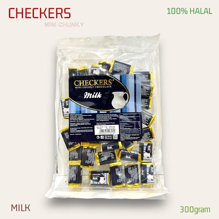 Cokelat CHECKERS Mini Chunky 300g / CHECKERS Chocolate Malaysia ( 100% Halal ) Almond Fruit Coklat