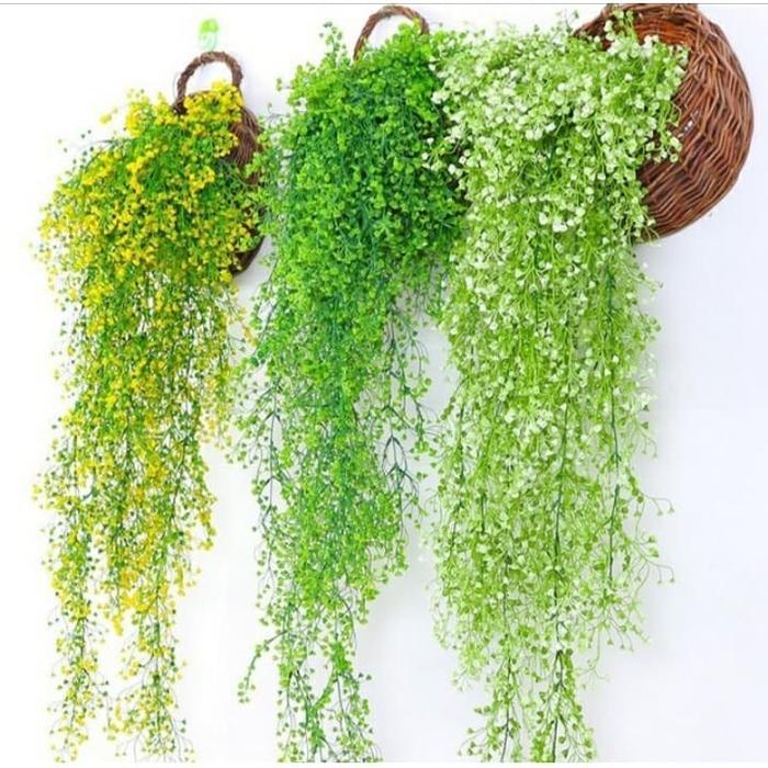 NEW DAUN RAMBAT KECIL TANAMAN RAMBAT DAUN PLASTIK WARNA WARNI BUNGA DEKOR