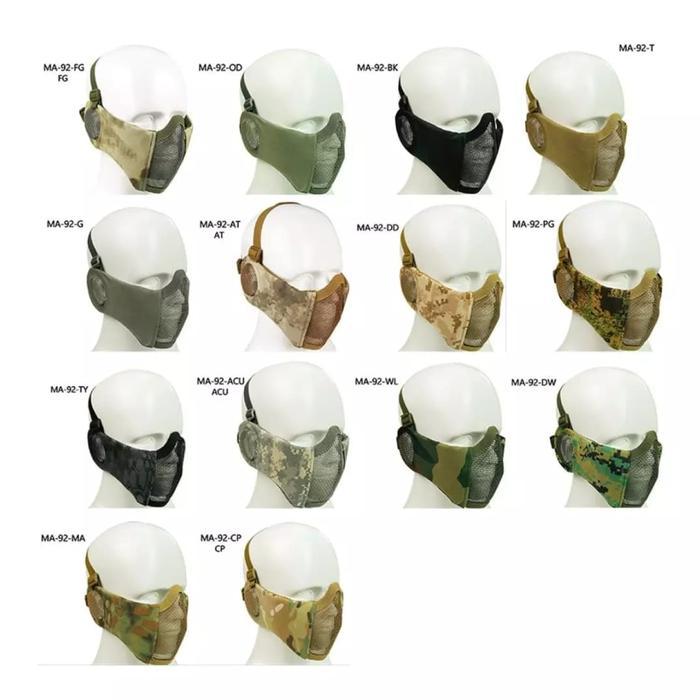 Masker Airsoft Tactical Mask Jaring Double Strap Asli Import