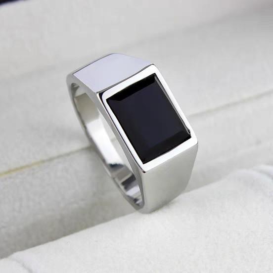 Cincin Titanium Pria Silver Elegan / Aksesoris Pria Keren Hadiah Perhiasan Rings
