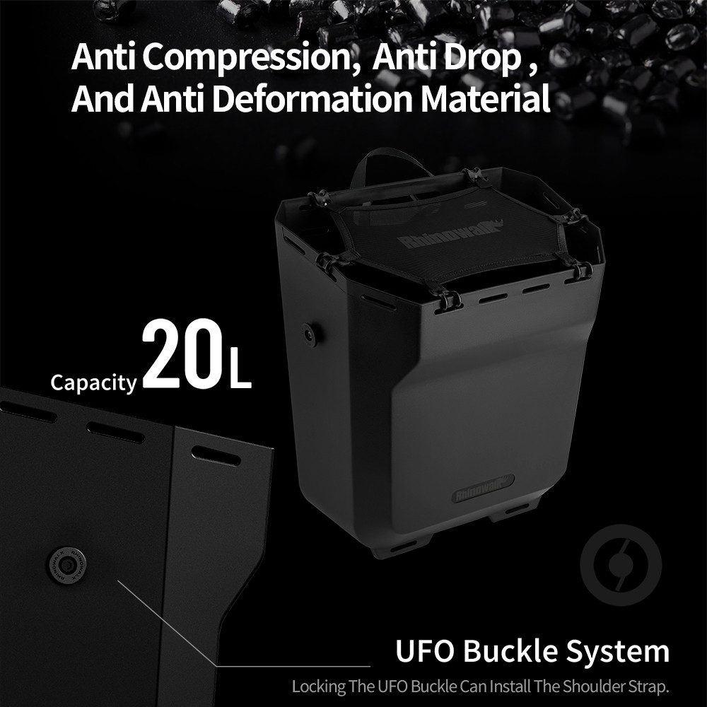 Rhinowalk Bike Box 20L Cycling Side Storage Luggage With UFO Buckle System Mesh Bag Bicycle Easy