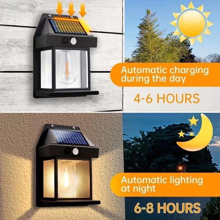 LAMPU DINDING SOLAR PANEL / LAMPU DINDING TENAGA SURYA / Lampu Dinding Tenaga Surya Lampu Luar