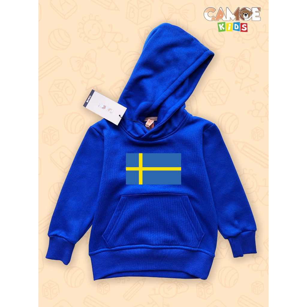 Jaket Hoodie Anak KIDS Bendera SWEDEN Piala Dunia World Cup