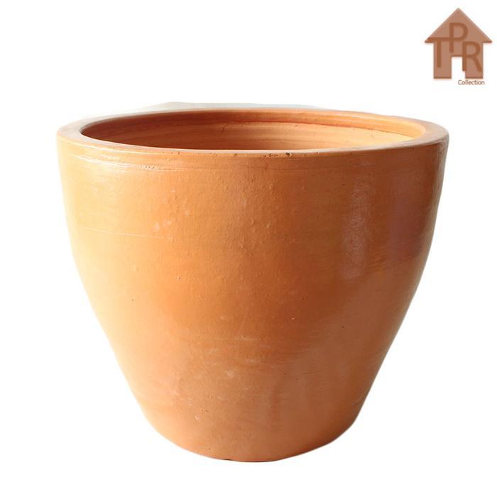 Pot Bunga Besar Tanah Liat Pot Cawan Terakota Glossy D45