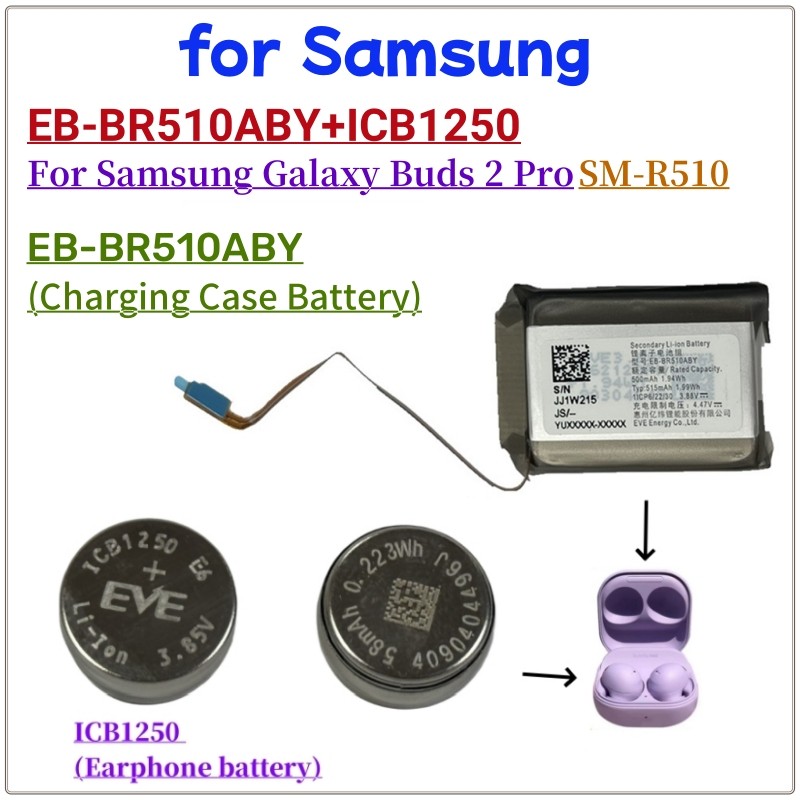 New Battery EB-BR510ABY For Samsung Galaxy Buds 2 Pro Buds2 Pro SM-R510 Earphone Headset Battery