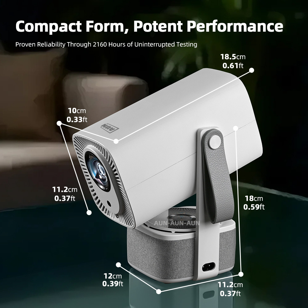 2 in 1 Portable Projector Android 14 2+32Gb 4K 1080P 20W Bluetooth Speaker LED Ambient Light Game
