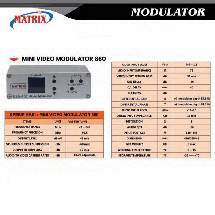 Video Modulator Matrix Dsb 860 Pengubah Av Ke Rf Terbaru