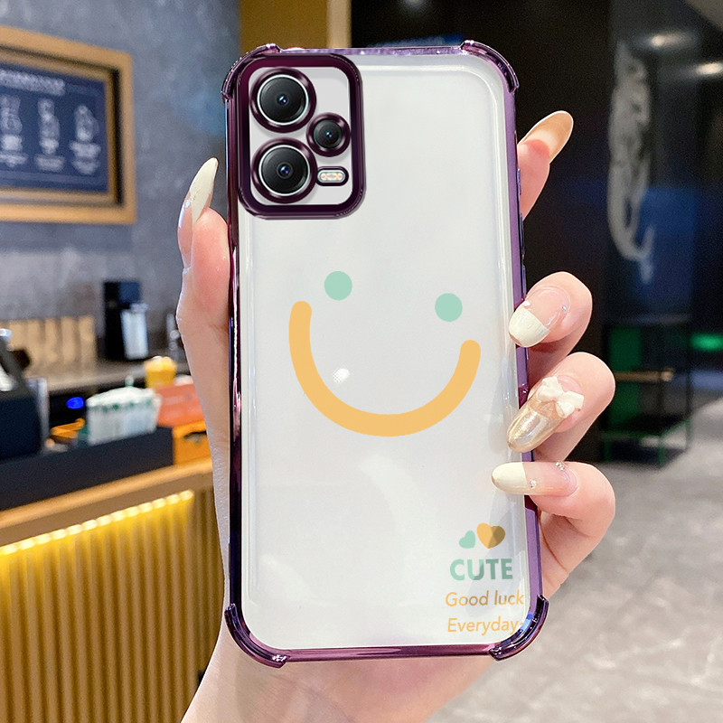 Casing Hp untuk Xiaomi Redmi Note 12 4G Case Casing Garis kematian senyum tas emoji pola Cesing HP K