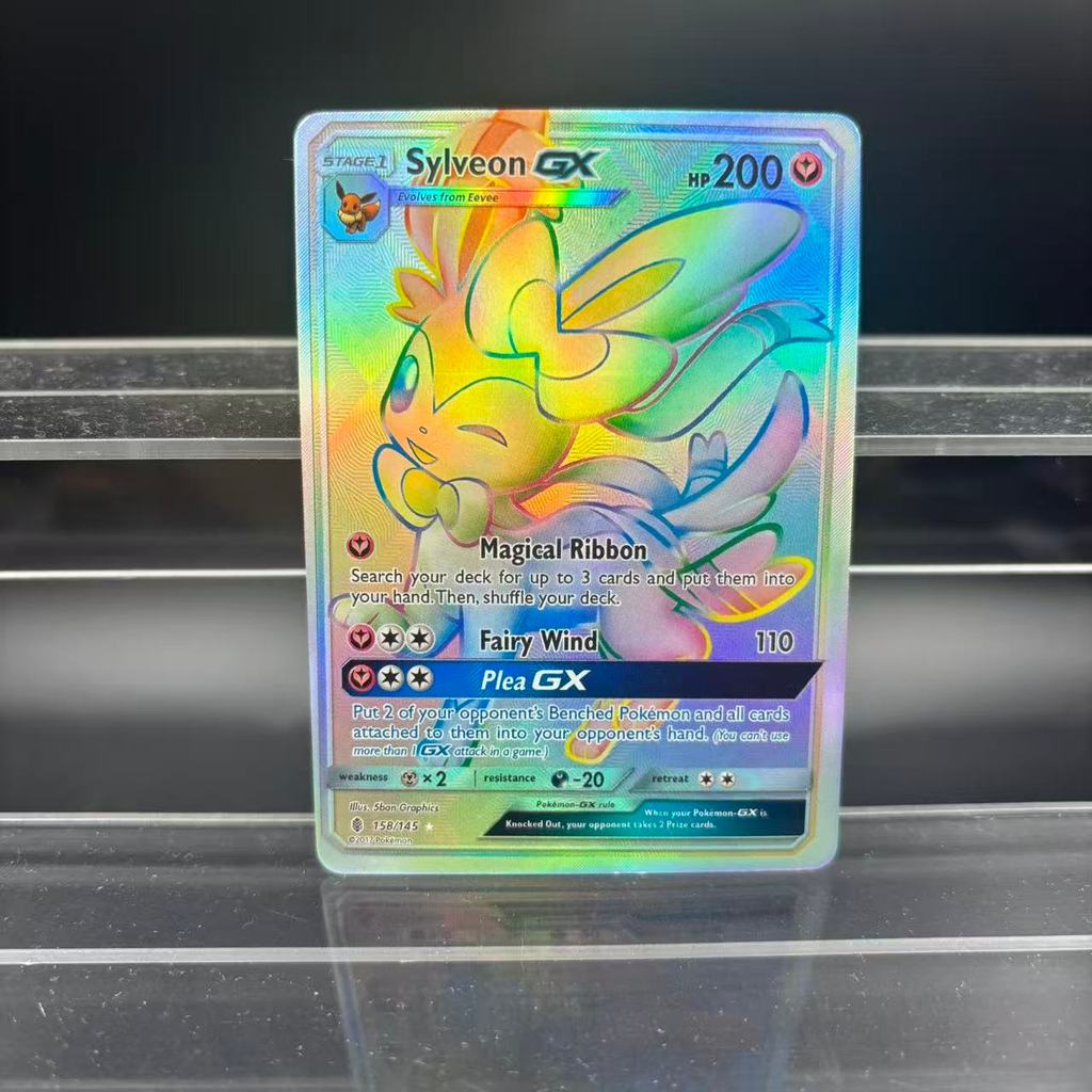 DIY PTCG Collection Cards Sylveon Mimikyu Lugia Rayquaza GX Self Made Single Card Classic Game Anime
