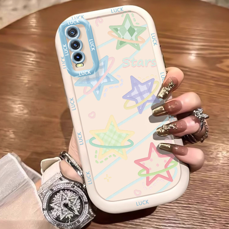Casing Hp untuk VIVO Y20 Y20i Y20s Y20A Y20G Y12A Y12S Y11s Case Bintang kotak-kotak Kasing Cesing a
