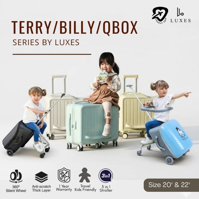 Koper Stroller Anak Koper Q-Box Lazy Luggage 2 In 1 Koper Duduk Anak Qbox Q-Box