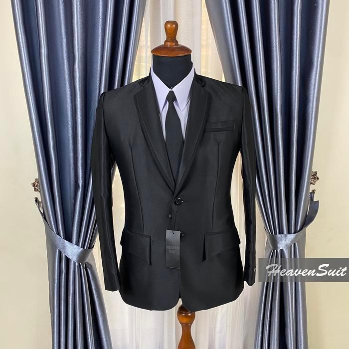 Jas dan Celana Pria - Stelan Jas Pengantin Pria - Wool Import Quality - Hitam, S