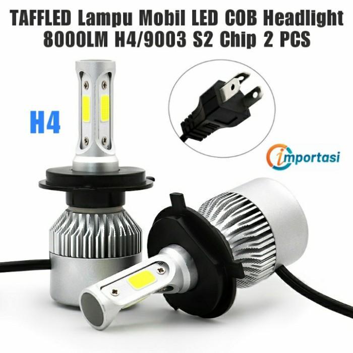 TERLARIS TAFFLED H4 LED COB 8000LM /9003 S2 CHIP LAMPU MOBIL HEADLIGHT 2 PCS