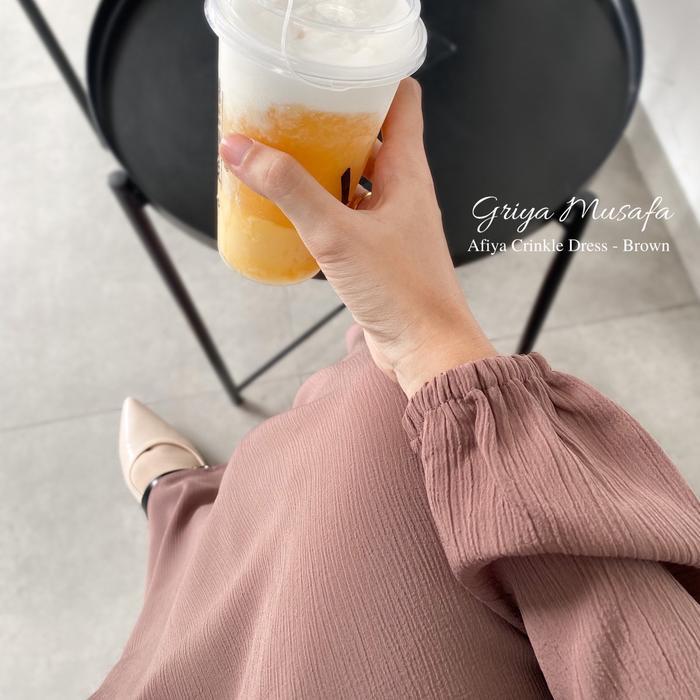 Griya Musafa - Pakaian Wanita Muslimah Afiya Abaya Crinkle Yoryu Gamis Cantik Simpel Terlaris