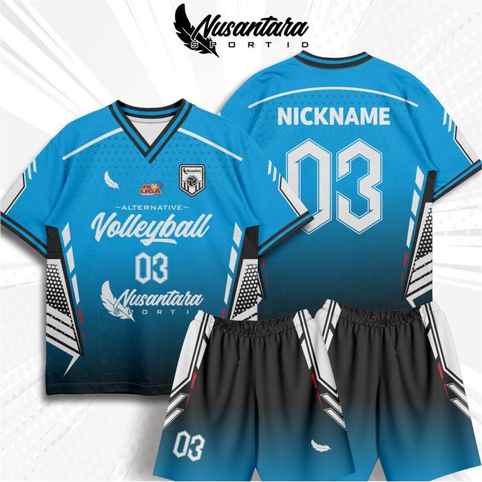 Jersey Voli Custom Full Print Bebas Desain - Baju, Anak 0-8 Tahun