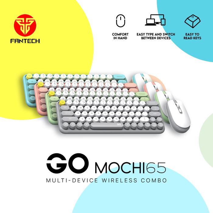 Fantech Life Keyboard & Mouse Wireless Go Mochi 80/65 Combo Set Wk896/Wk897 Bluetooth Dual Mode,